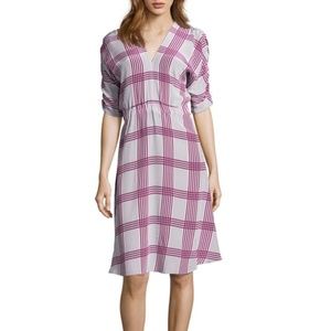 Tucker The Market Dress Grey Plaid Silk Crepe